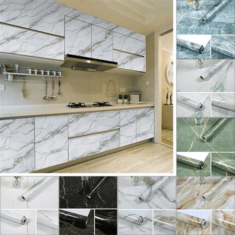 Home Improvement Marble Contact Paper Self Adhesive Peel Stick