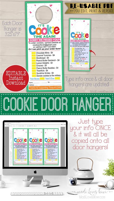 Editable Girl Scout Cookie Door Hanger Printable Abc Lbb Etsy Artofit