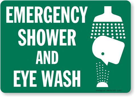 Emergency Shower And Eye Wash Sign With Graphic Sku S 4231