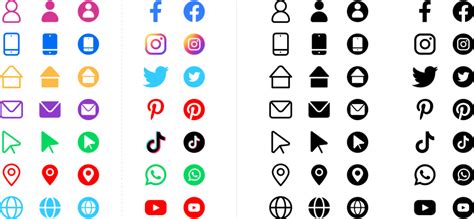 Social Media Logos And Icons Set Free Vector Png Png 9265 Free Png
