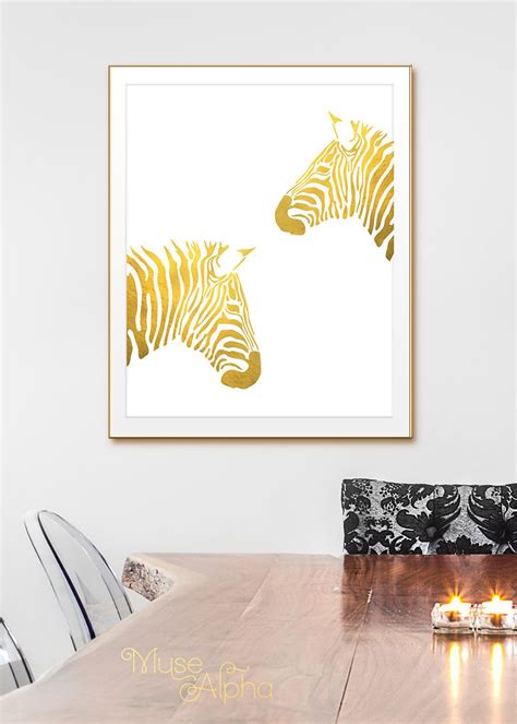 Gold Zebra Print Gold Zebra Art Gold Printable Zebra Gold Zebra