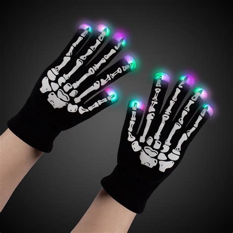 Fashion Products Gloves Child Skeleton Glow In Dark Latex Fingers 3 D