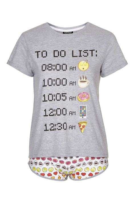 Emoticons To Do List Pj Set Nightwear Clothing Emoji Pyjama Sets