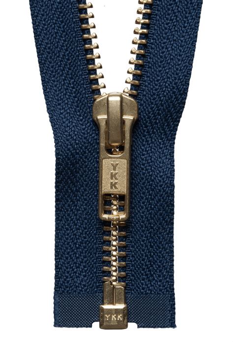 Brass Metal Open End Zip 71cm Navy Ykk Groves And Banks