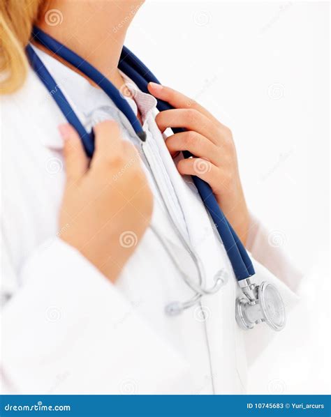 Female Doctors Hand Holding Stethoscope Stock Image Image Of