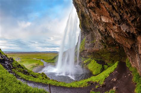 Wallpapers Iceland Seljalandsfoss Waterfall Crag Nature