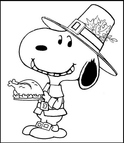 Snoopy Thanksgiving Coloring Picture For Kids Snoopy Thanksgiving