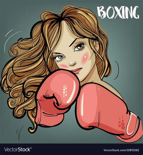 Beautiful Woman During Fitness Time And Boxing Vector Image