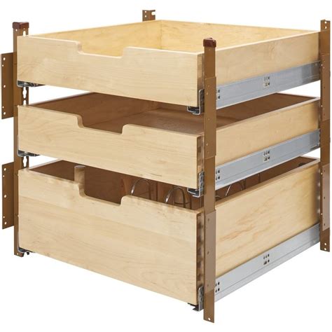 Rev A Shelf 4pil 24sc 3 Base Cabinet Pilaster 3 Drawer Kit With