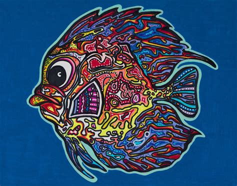 Colorful Fish Artoriginal Painting Etsy