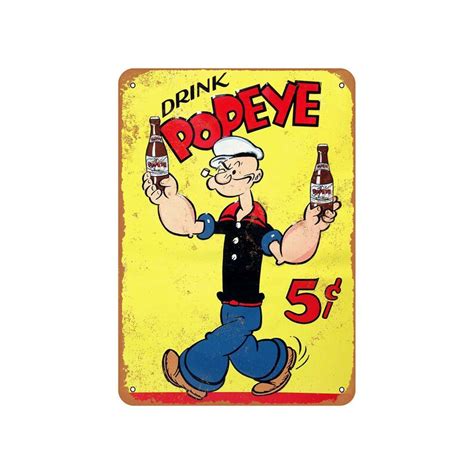 1929 Popeye Soft Drinks Vintage Look Metal Sign Etsy