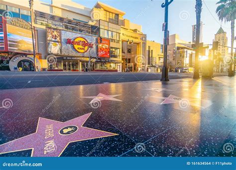 View Of World Famous Hollywood Walk Of Fame At Hollywood Boulevard