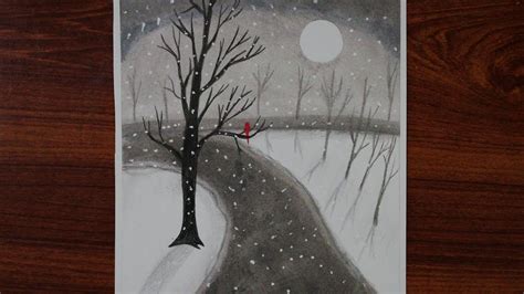 Snow Falling Step By Step Drawing For Beginners Youtube