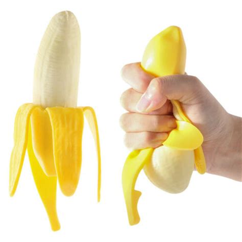Novelty Squishy Silicone Banana Squeeze Toys Stress Reliever Tricky Tools Gift Ebay