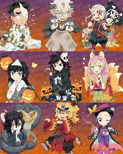 Top H Nh Nh Halloween Kimetsu Yaiba Chibi Cute P Nh T