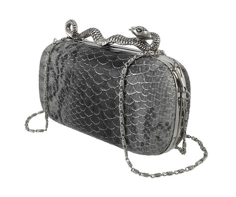 Snakeskin Textured Clutch Evening Bag With Snake Clasp Ebay