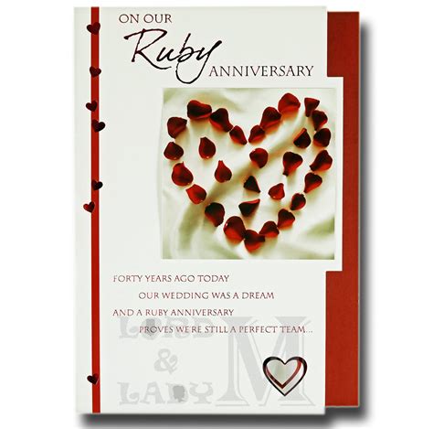 40th Ruby Anniversary Greetings Card General And Relations Wishes