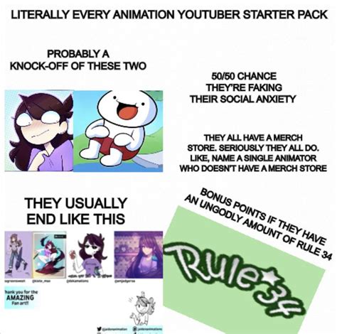 Literally Every Animation Youtuber Starter Pack Rstarterpacks