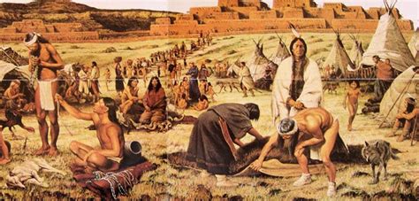 Pecos Pueblo Trading With Plains Tribes Painting By Louis S Glanzman