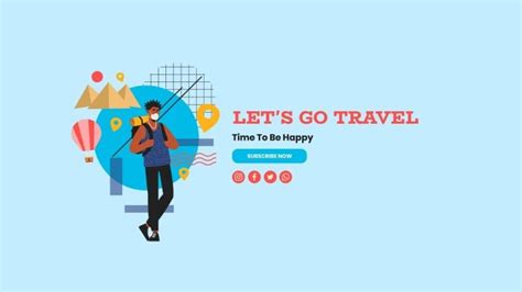 Free Happy Travel Agency Youtube Banner Template
