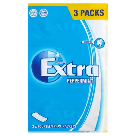 Extra Peppermint Chewing Gum Sugar Free Multipack 3 X 14 Sticks We