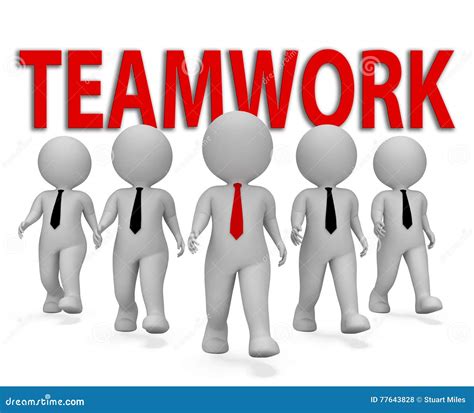 Teamwork Businessmen Indicates Together Group And Organized 3d