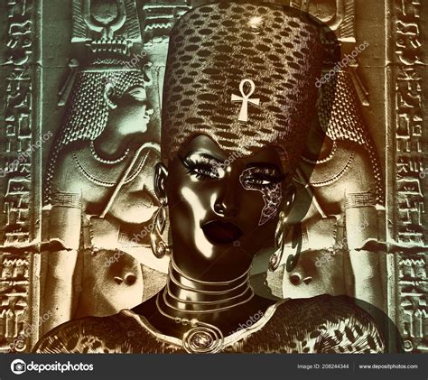 Black Egyptian Goddess Queen Leopard Print Crown Stone Hieroglyphics