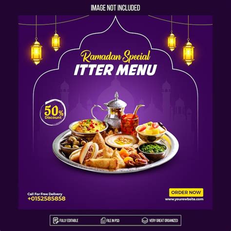 Premium Psd Ramadan Food Menu Social Media Banner