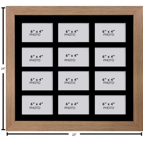 Large Multi Picture Photo Aperture Frame 6 X 4 Size With 12 Openings