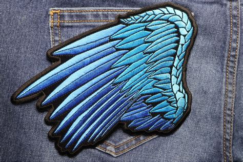 Blue Left Angel Wings Patch Embroidered Patches