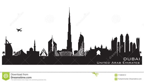 Dubai skyline silhouette png image. Dubai UAE City Skyline Vector Silhouette Stock Vector ...