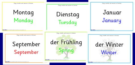 German Days Months And Seasons Posters Sb2282 Sparklebox