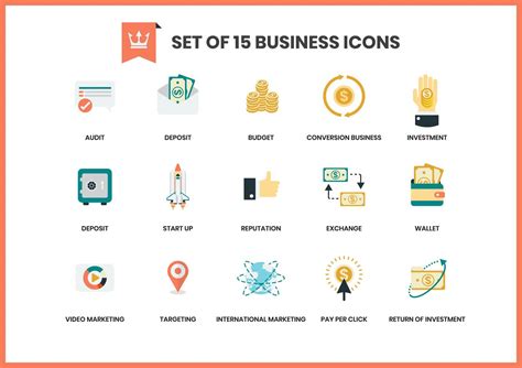 Business Icons Set For Business 566601 Vector Art At Vecteezy