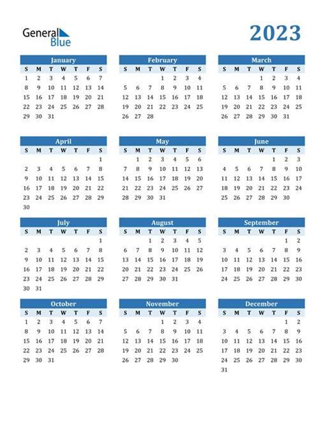 2023 Yearly Printable Calendars In Microsoft Word Excel And Pdf The