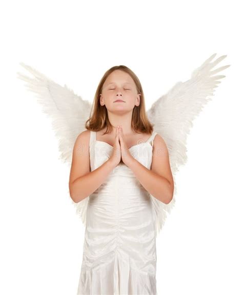 Young Angel Girl Praying On White Stock Images Image 14915554