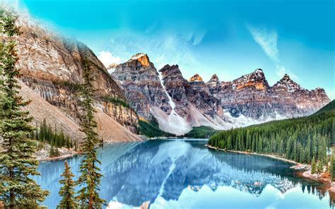 Télécharger Fonds Décran Le Lac Moraine Lété Banff Hdr De