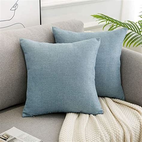 Wlnui Light Blue Pillow Covers Decorative Square Throw