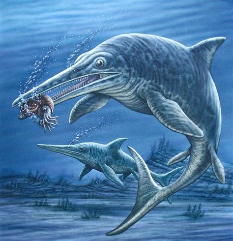 Ichthyosaurus © Phil Wilson Watercolor Using Airbrush Dinosaur