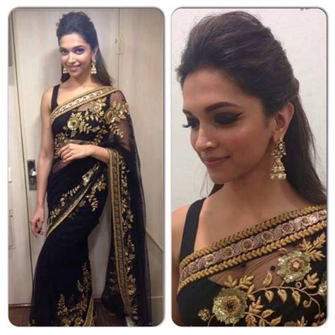 No other saree can beat the elegance and grace emitted by a simple chiffon saree. Black saree with gold embroidered design and black blouse ...