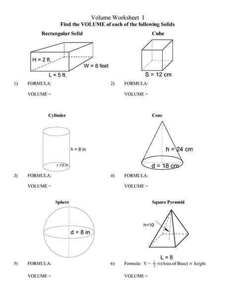 13 Best Images Of Surface Area And Volume Worksheets Prisms