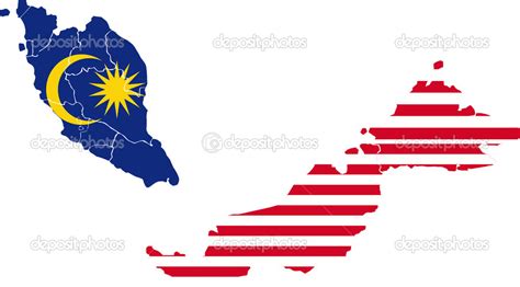 Malaysia Map With Flag