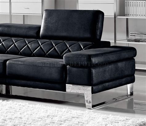 1263 Arden Sectional Sofa In Black Fabric By Vig