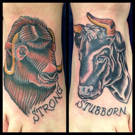 Strong As An Ox Stubborn As A Bull Tattoo Done By Shannon Reed