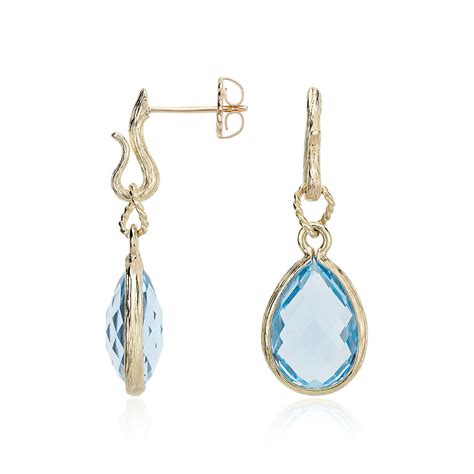 Blue Topaz Teardrop Earrings In 14k Yellow Gold 15x10mm Blue Nile