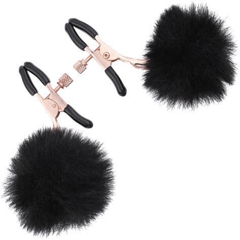 Sex And Mischief Puff Nipple Clamps By Sportsheets Black And Rose Gold