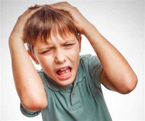 Boy Child Upset Angry Shout Produces Isolated Evil Royalty Free Stock