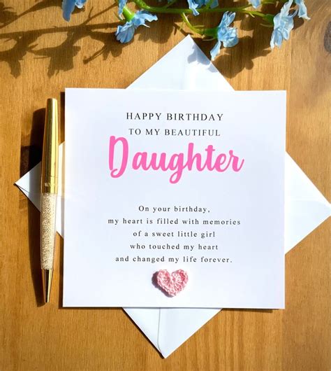 Daughter Birthday Card Sentimental Words For Daughter Etsy Uk In 2023