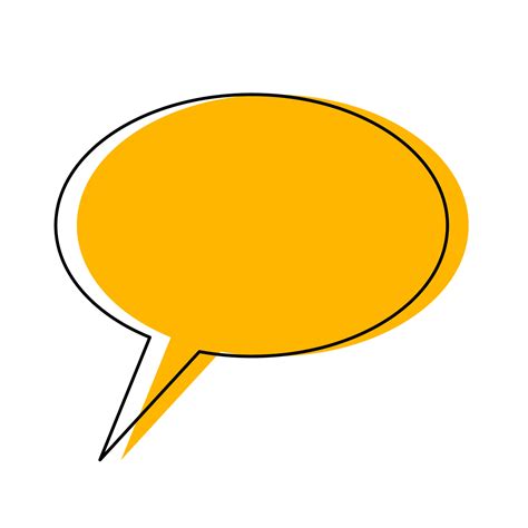 Yellow Oval Speech Bubble With Abstract Black Outline For Banner Or