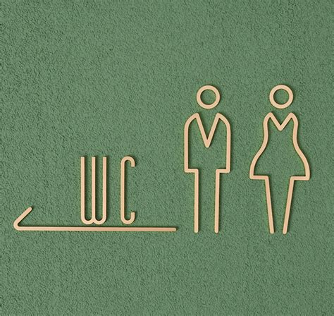 Brass Restroom Door Sign Gold Bathroom Sign Male And Female Etsy