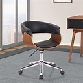 Bellevue Mid-Century Modern Swivel Office Chair with Faux Leather and ...